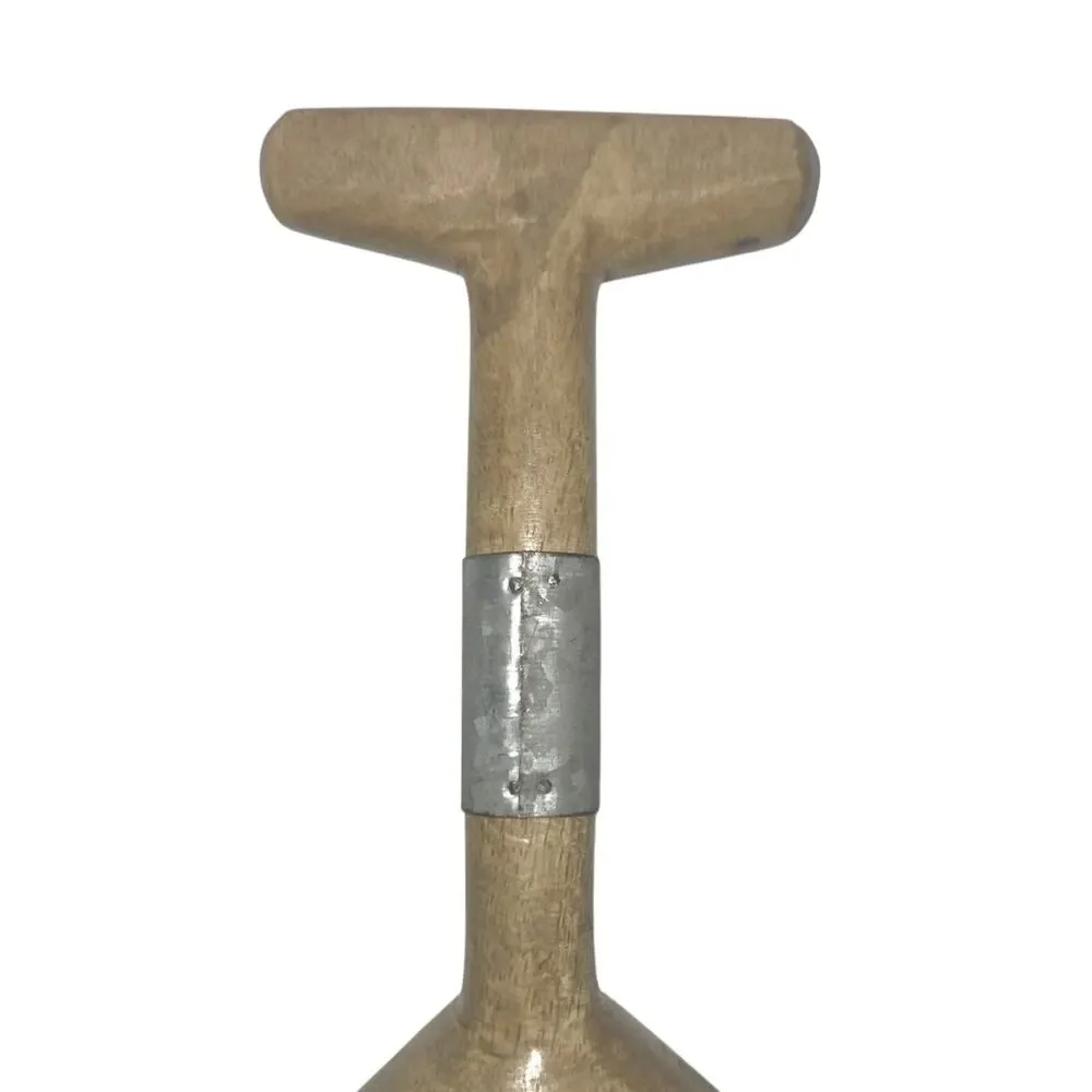 Vintage Primitive Wooden Grain Scoop T-Handle Hand Carved Flour Sugar Shovel